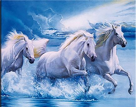 

White Horses From Ocean – Paint By Numbers - 40*50CM, 501 Original