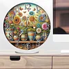 (US Local)Acrylic Special Shape Garden Potted Plant 5D Diamond Painting Clock Art Craft Kit