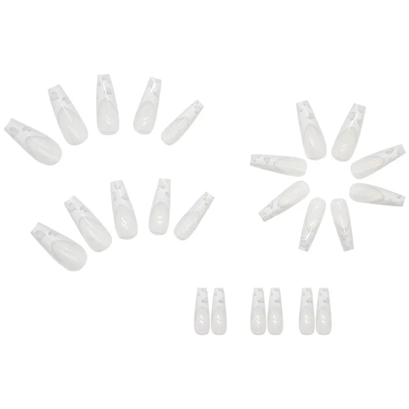 Churchf Churchf A Contracted Atmosphere White Love Pattern Hollow Out New Nail Products Can Be Removable Fake Nails