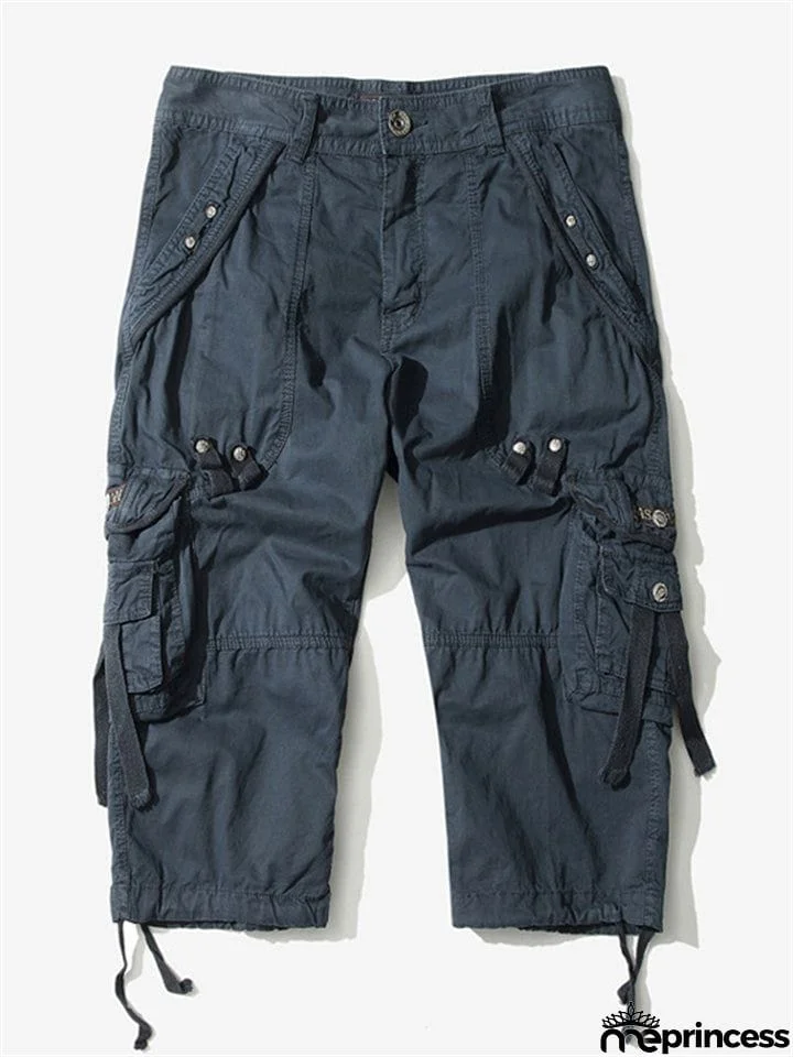 Men’s Relaxed Fit Below Knee 3/4 Length Cargo Shorts