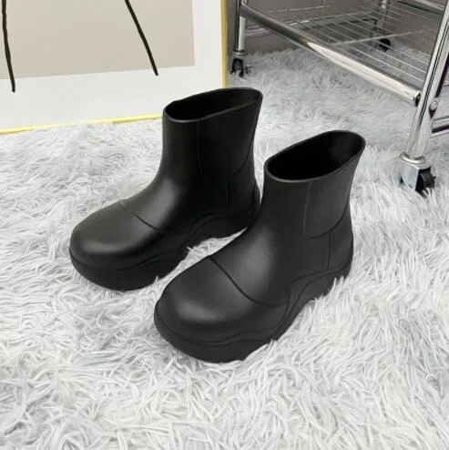 Vstacam Thanksgiving 2022 New Luxury Women Rain Boots New Rubber Ladies Walking Waterproof Ankle Rain Boots Casual Thick Bottom Short Boot