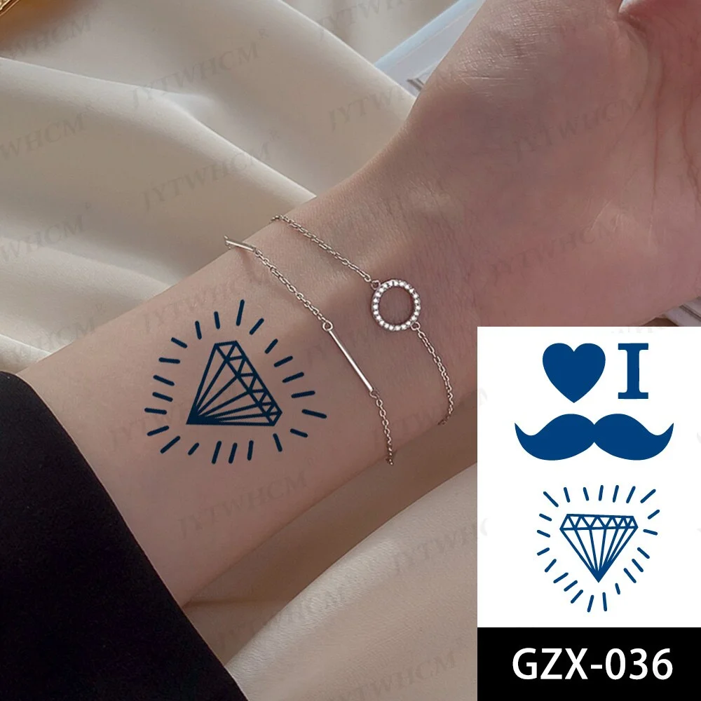 Sdrawing Stickers Semi-permanent Plant Lasting Tattoo Blue Henna Lace Flower Arm Non-reflective Herbal Juice Tattoo Waterproof