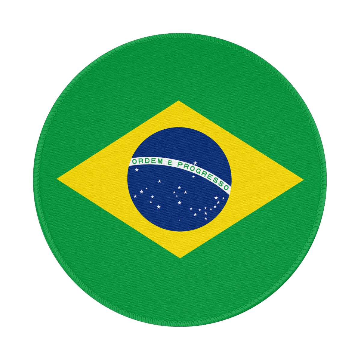 Brazil Flag Non-Slip Rubber Round Mouse Pad