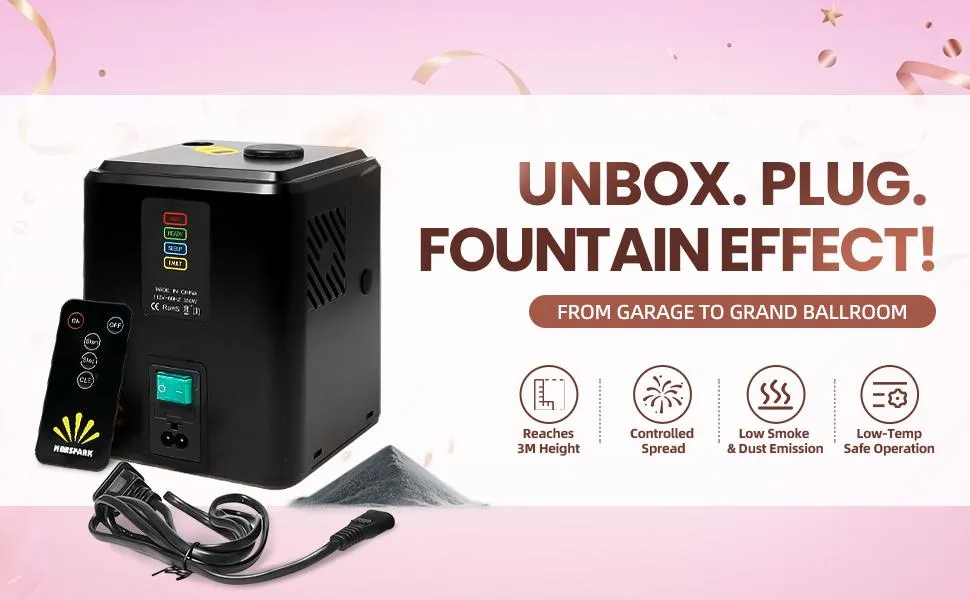 350W Mini Cold Spark Machine, (2 Black Unit with 10 Packs Consumables +1 Bag), 3.5m Fountain Effect Portable Device for Stage Wedding Party Events DJ Shows, No DMX 350W Mini Cold Spark Machine, (2 Black Unit with 10 Packs Consumables +1 Bag), 3.5m Fountain Effect Portable Device for Stage Wedding Party Events DJ Shows, No DMX