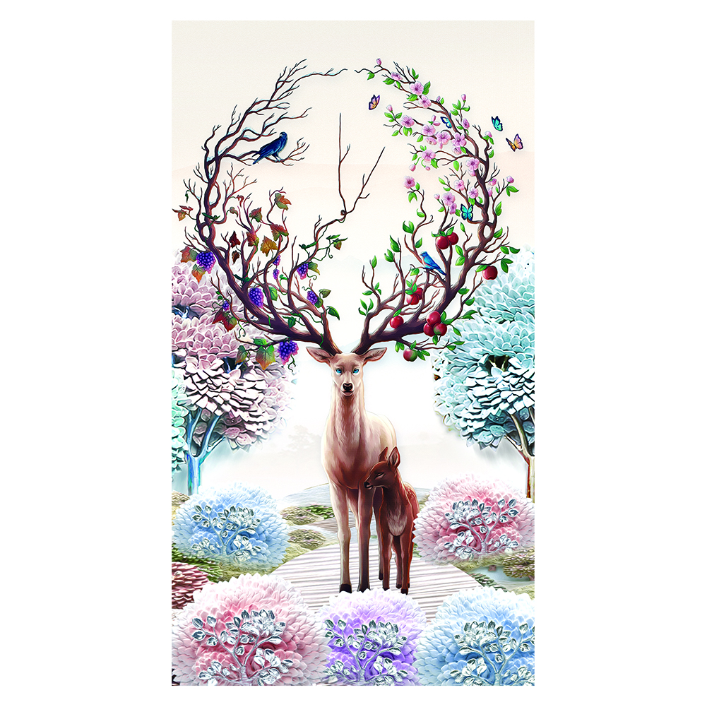 

Elk - 11CT Stamped Cross Stitch - 65*120CM (Big Size), 501 Original
