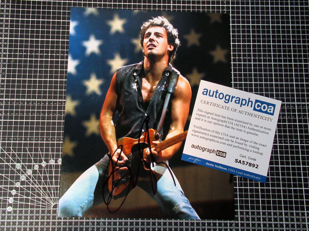 Bruce Spingsteen 8x10 Photo Poster painting signed autograph Born in the USA ACOA certificate