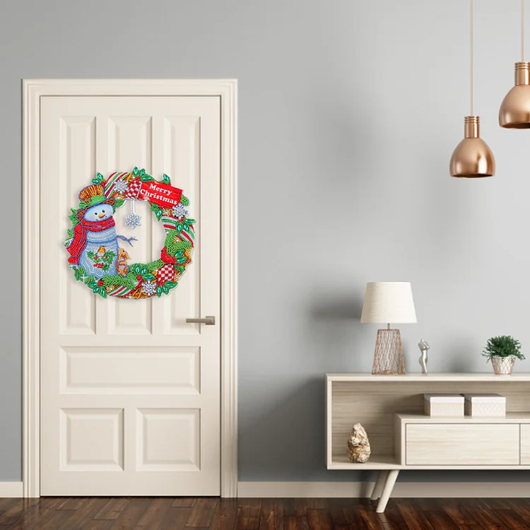 Diamond Painting Hanging Christmas Flower Wreath Kit Door Decor (WXQ088)