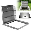 [US Local Warehouse] Stainless Steel Manhole Cover 26.97x23.62in Access Hatch Door with Handle Septic Tank Lid for Cellars Basement Patio Yard Window Well
