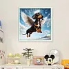 Angel Dachshund-11CT Stamped Cross Stitch 40*40cm/15.75*15.75in tapestrymarket