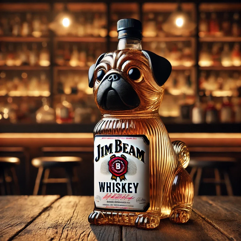 Pug Whiskey Bottle