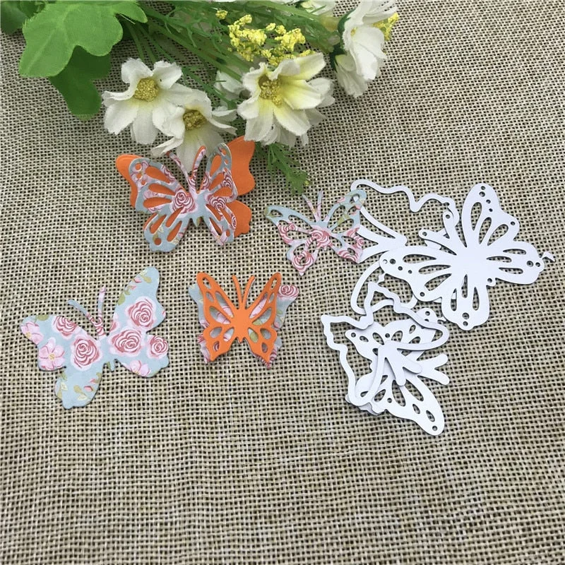 4PCS Butterfly frame Stamps Metal Cutting Dies Stencils For DIY Scrapbooking Decorative Embossing Handcraft Die Cutting Template