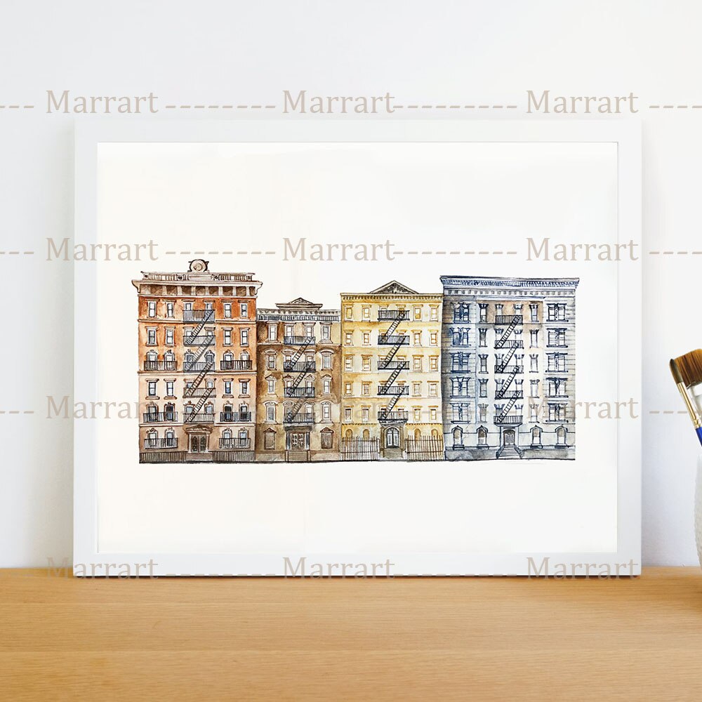 Copenhagen,Paris,New York City Streetscape Travel Art Poster Prints Home Decor Porto Architecture Illustrated Wall Art