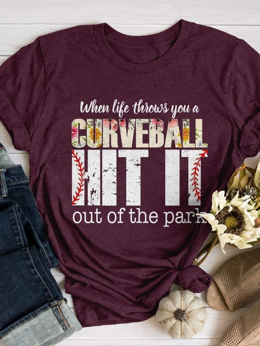 Hit It Out Of The Park Print Short Sleeve T-shirt