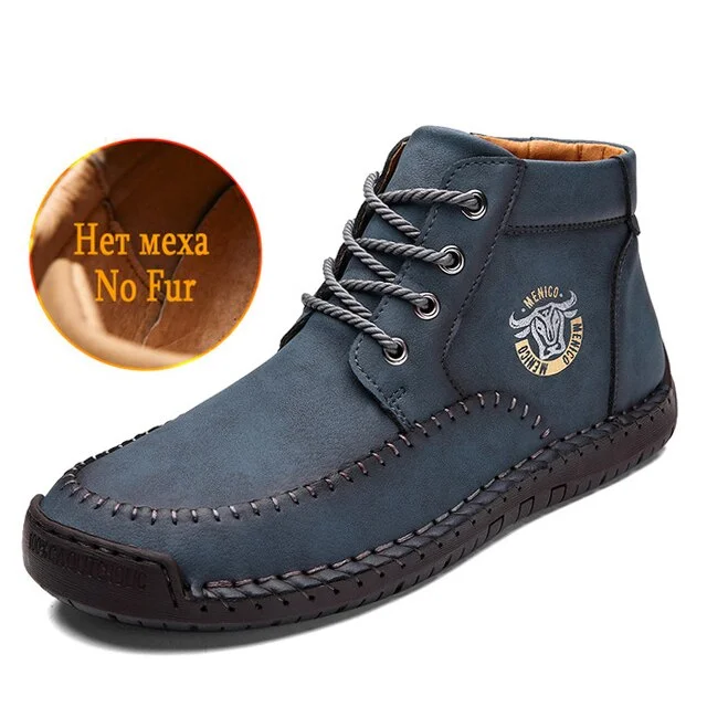 New Winter Men's Boots Plush Warm Men's Snow Boots Outdoor Lace Up Men's Ankle Boots Designer Men Boots Waterproof Hiking Boots