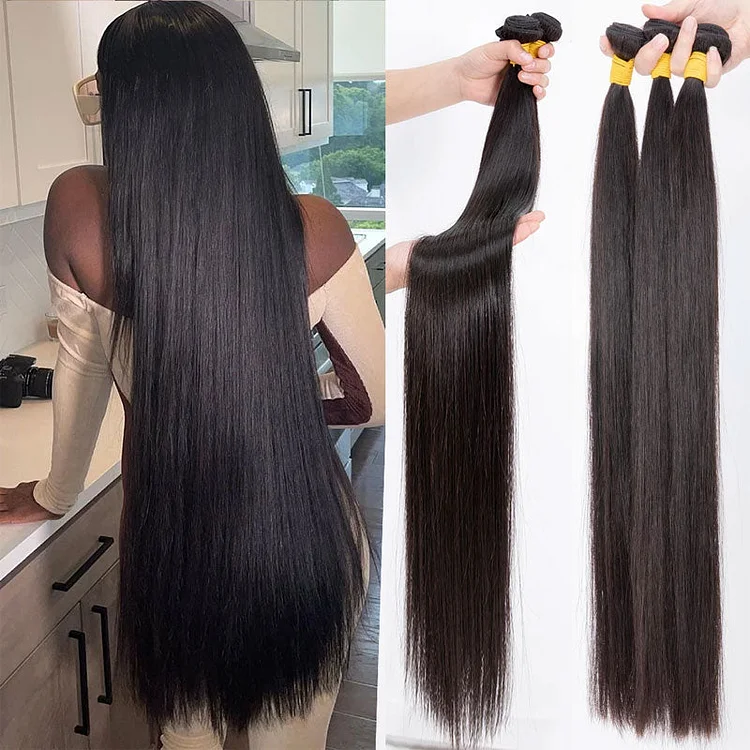 3 Bundles Brazilian Straight Virgin Human Hair 100% Unprocessed Virgin Human Hair Extension