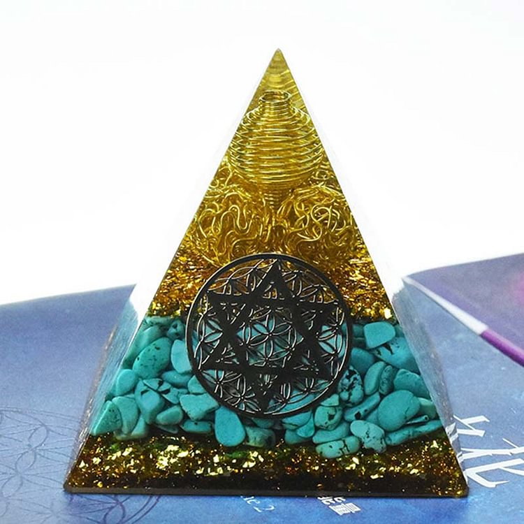 Turquoise Healing Orgone Pyramid