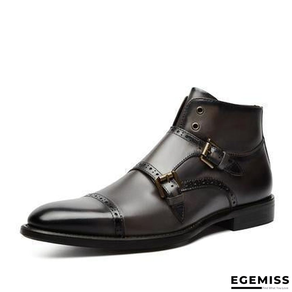 British Style Vintage Hand-carved Bullock Buckle Boots | EGEMISS