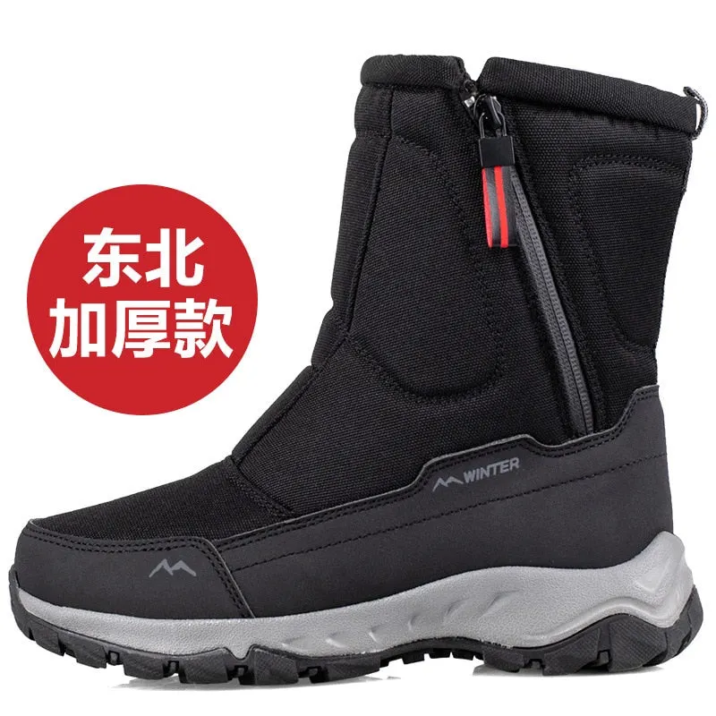 2021 winter new thick couple snow boots plus velvet warm outdoor leisure short boots Black platform snow boots women wedges