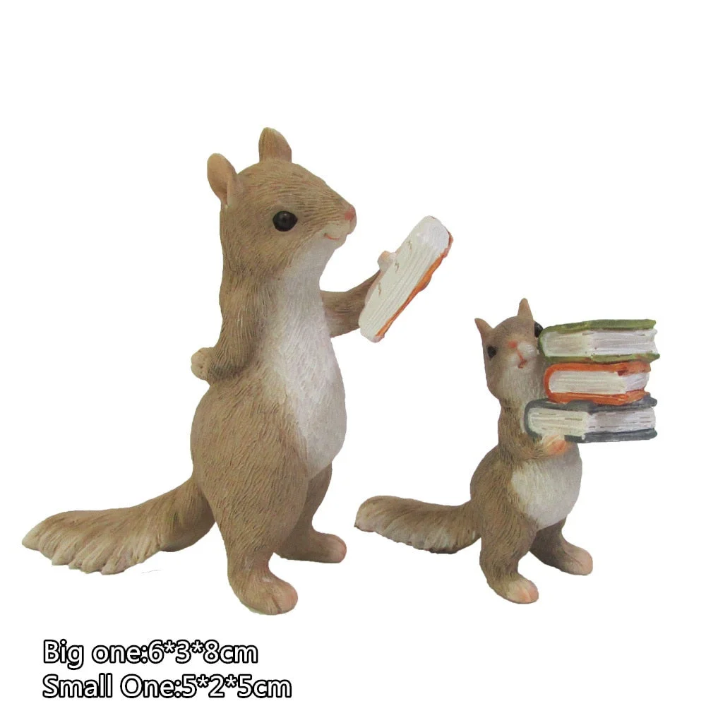 Everyday Collection Home Decoration Accessories Cute Animal Hedgehog Squirrel Rabbit Resin Miniature Figurines Birthday Gift