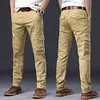 Pantaloni cargo da uomo a gamba dritta elastica ampia