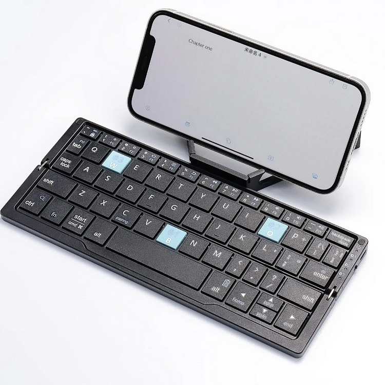Foldable Bluetooth Keyboard with Magnetic Stand,Aluminum Alloy Mini Quiet Folding Keyboard Portable Lightweight Travel Keyboard Rechargeable Pocket Portable Keyboard for Tablet,iPad, Phones