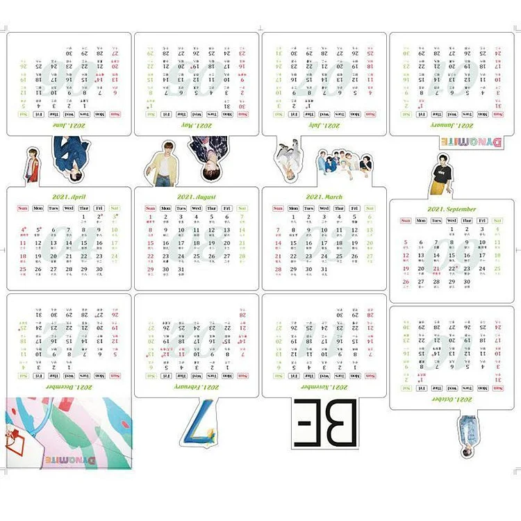 방탄소년단 BLACKPINK EXO NCT SEVENTEEN Straykids 2021 Calendar