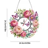 Acrylic Special Shape Peony Butterfly 5D Diamond Painting Wreath Clock
