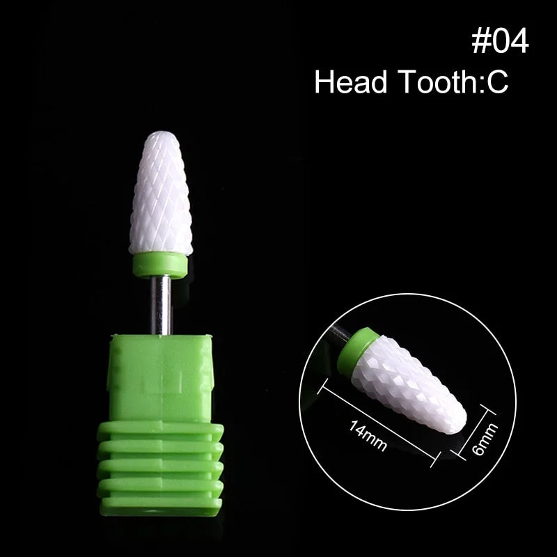 Nail Drill Bits Ceramic Milling Cutter Manicure Electric Nail Files Grinding Bits Mills Cutter Burr Pedicure Nail Art Tools-Nail Inspo