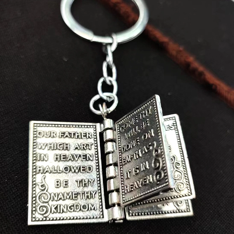 Minimalist Book Letter Alloy Plating Keychain