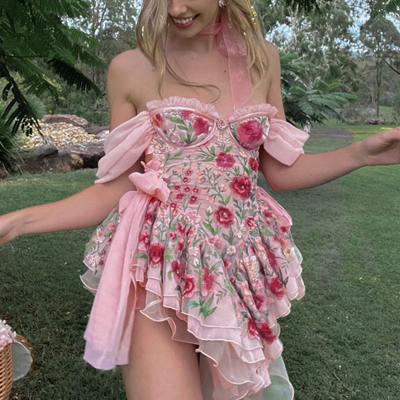 LOVE GROWS HERE WOVEN MINI DRESS