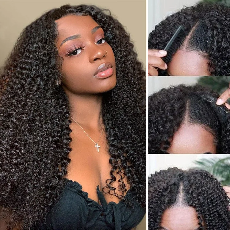 4c Kinky Curly V Part Wigs Meets Real Scalp No Leave Out Upgraded Upart Glueless Wigs Flash Sale