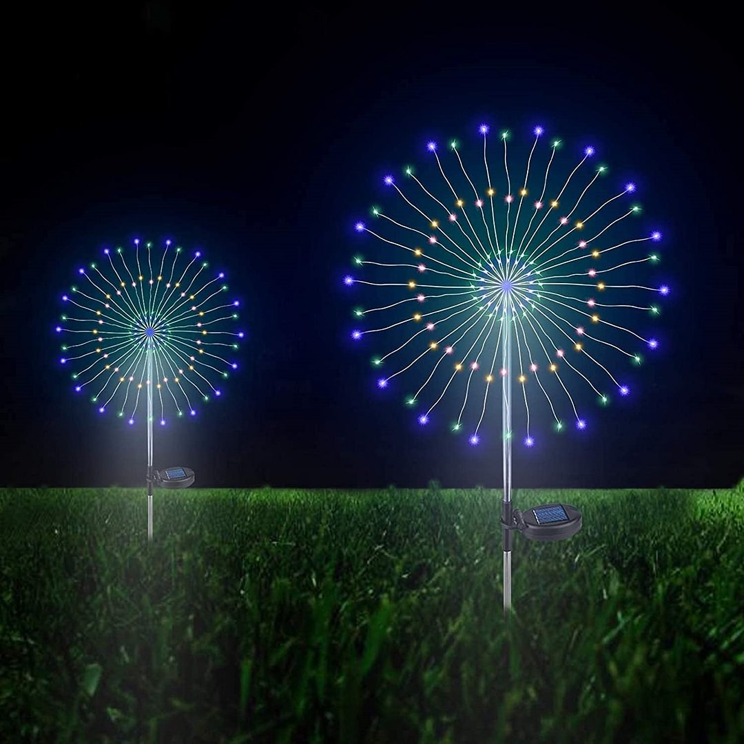 2 Pack Outdoor Solar Garden Decorative Lights- 105 LED DIY Flowers Fireworks Trees Light 、、sdecorshop