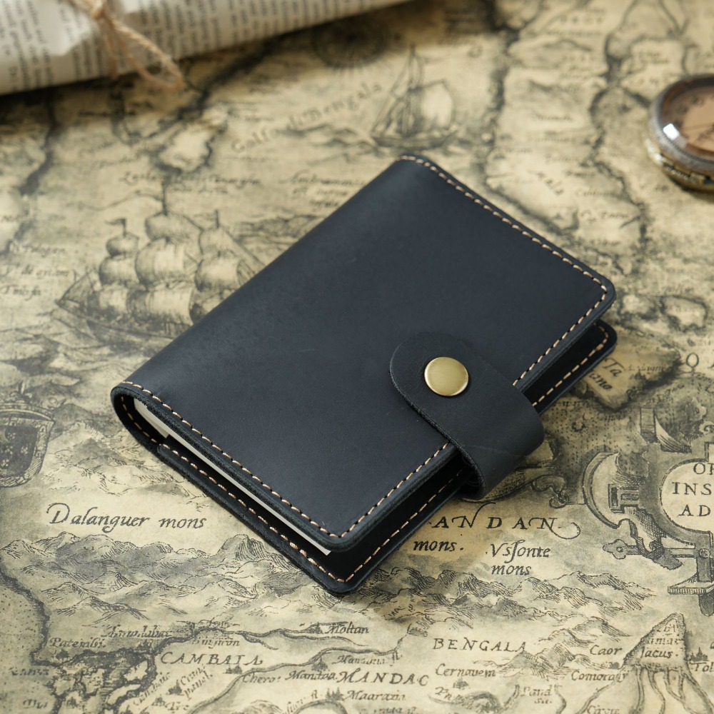 Fromthenon Leather Loose Leaf Mini Pocket Travelers Notebook Planner Loose Leaf Journal Notebooks Stationery Supplies