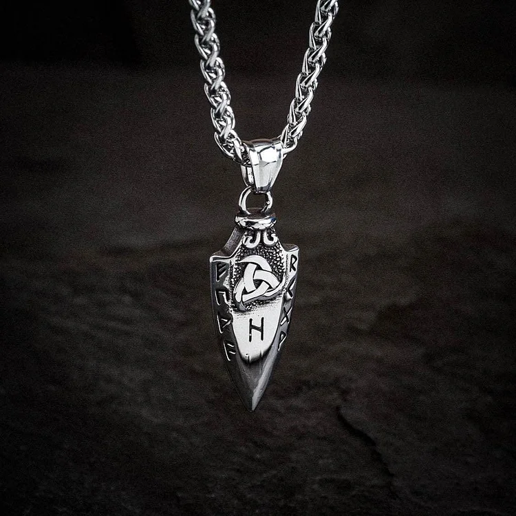Coutureaura Spear Rune Triple Horn Of Odin Necklace
