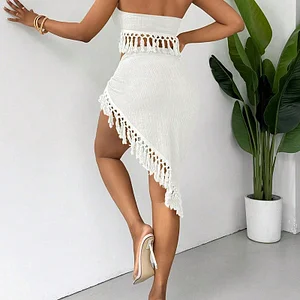 Handmade tassel bikini three-piece set (M)