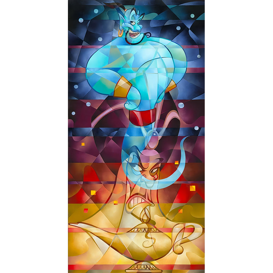 Glass Art Disney's Aladdin Lamp 30*50CM(Canvas) Full Square Drill Diamond Painting gbfke
