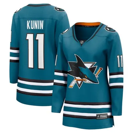 Women's San Jose Sharks #11 Luke Kunin  Teal Home Player Jersey