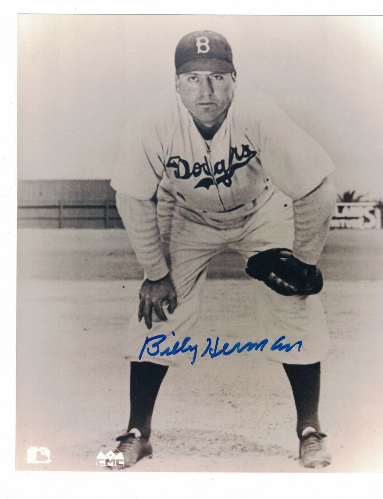 Billy Herman Brooklyn Dodgers Signed 8 x 10