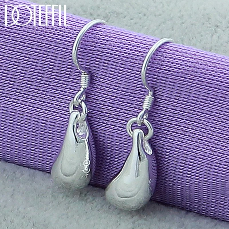 DOTEFFIL 925 Sterling Silver Water Droplets/Raindrops Drop Earrings For Woman Jewelry