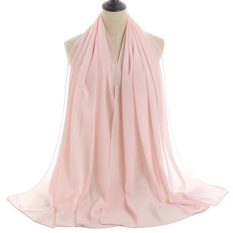 Women’s Minimalist Solid Color Chiffon Cotton Linen Scarves