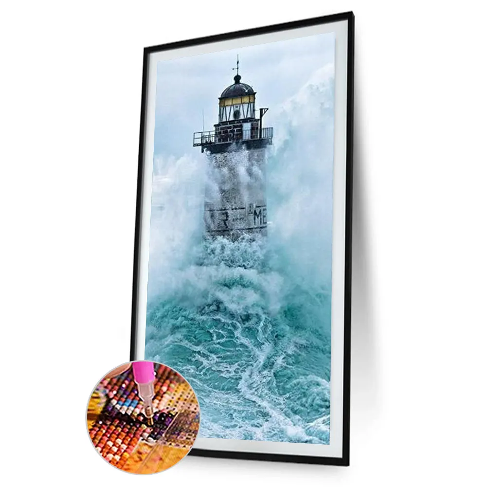 Diamond Painting - Full Round Drill - Seaside Lighthouse(40*80cm)