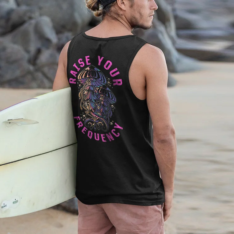 Raise Your Frequency Jellyfish Print Men's Vest