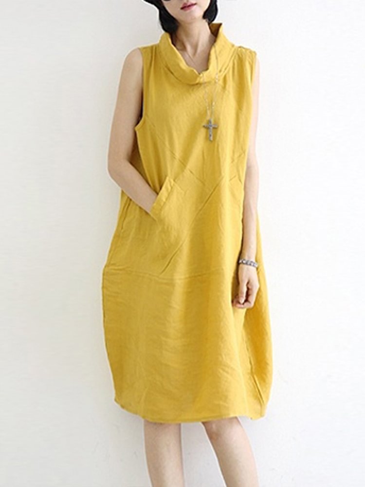 Loose Fit Pile Collar Cocoon Dress