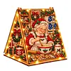 DIY Wooden Diamond Painting Pearl Tent House with Lights, Holiday Tabletop Art Craft Kit with String Lights, Christmas Home Decor Gift