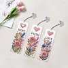 3Pcs Special Shaped Blessing Flowers DIY Diamond Painting Bookmark Making Kit