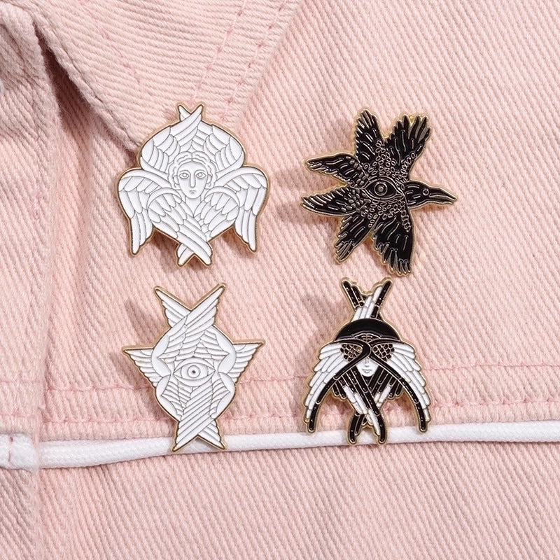 Cartoon Style Eye Wings Wine Glass Alloy Stoving Varnish Plating Unisex Brooches