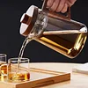 Heat-resistant glass liner walnut push-type tea automatic filter teapot