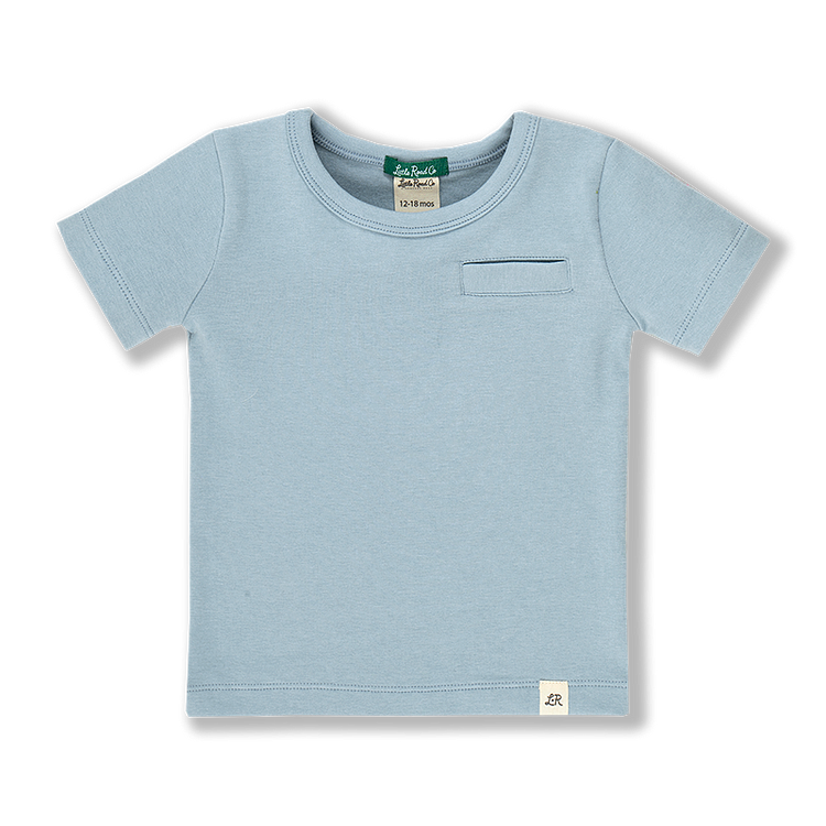 Cloud Blue Short Sleeve Welt Pocket Tee