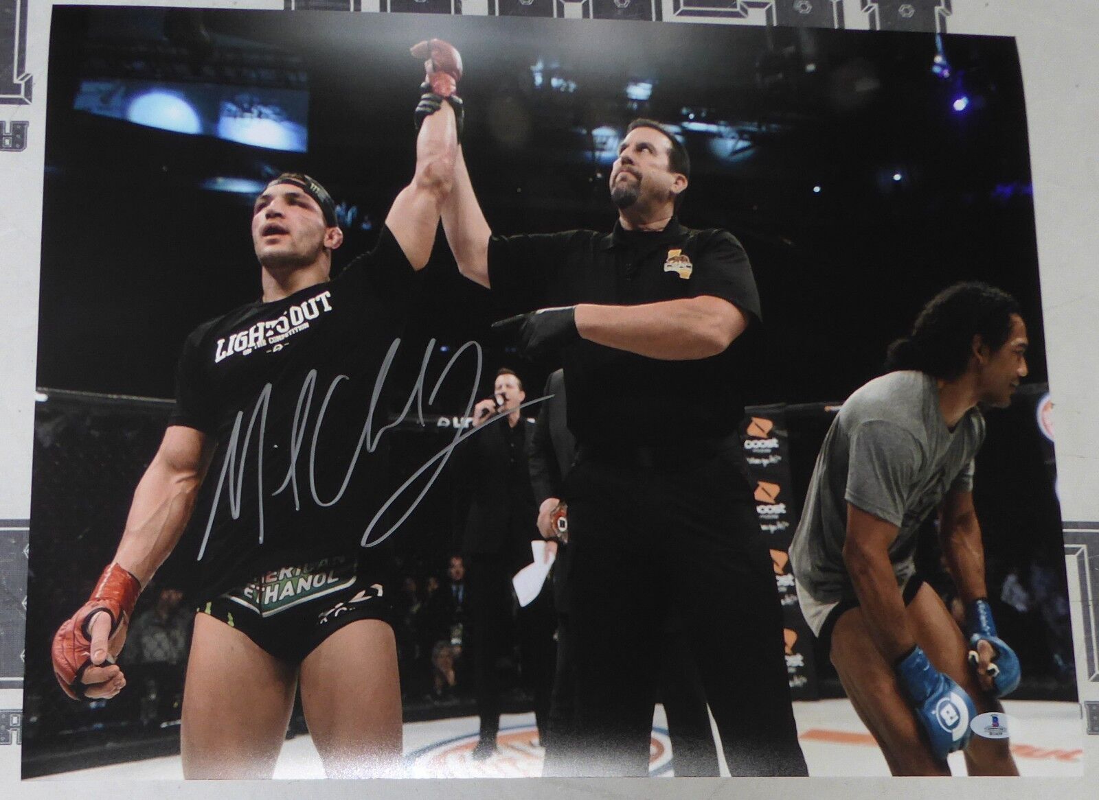 Michael Chandler Signed 16x20 Photo Poster painting BAS Beckett COA Bellator vs Benson Henderson