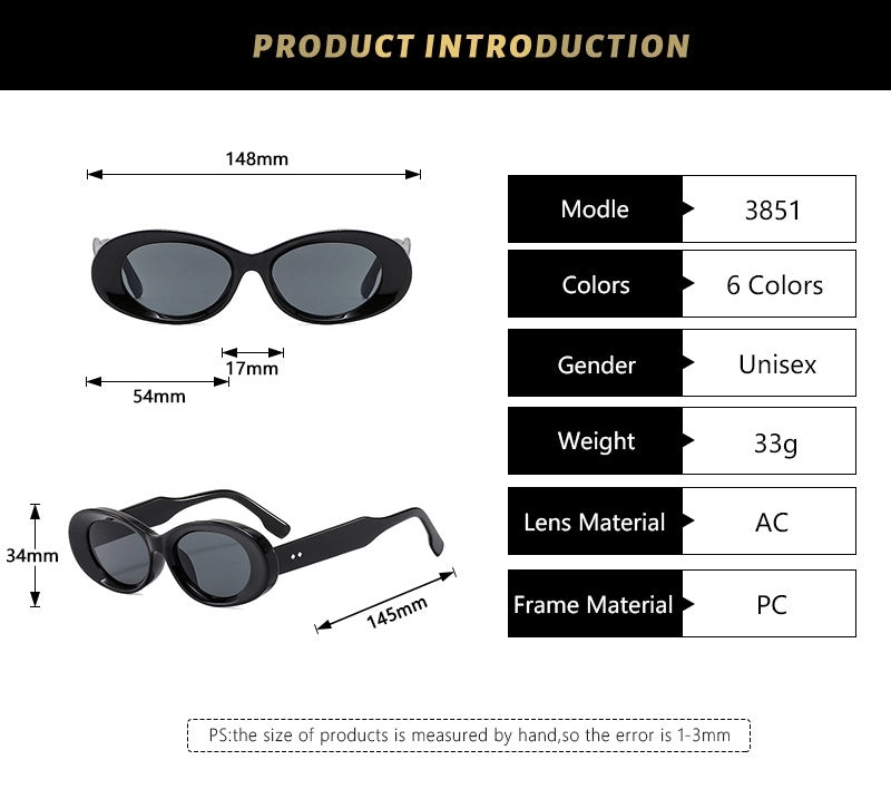 Basic Minimalist Geometric Ac Oval Frame Full Frame Women’s Sunglasses